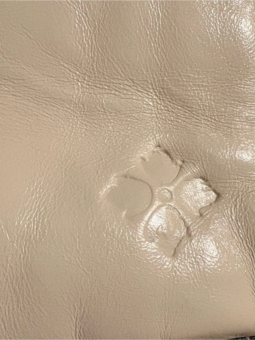 Patricia Nash Cream Leather Satchel with Twisted Handles